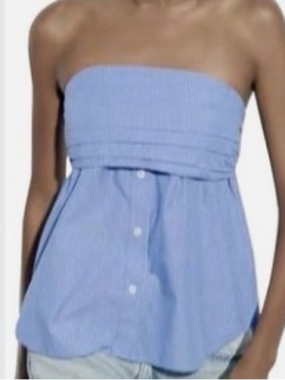 Zara Strapless Striped Shirt